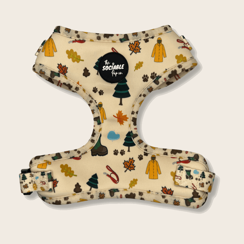 The Sociable Pup AirTag Dog Harness with AirTag Holder from the Muddy Walks Collection.