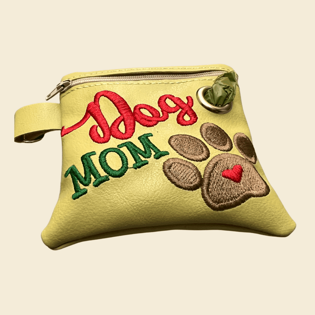 Dog Mom Handmade Dog Poop Bag Holder in Yellow | The Sociable Pup Company